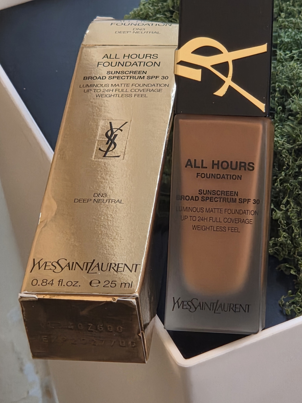 YSL All Hours Foundation SPF 30 DN3 Deep Neutral 25mL Full Coverage New